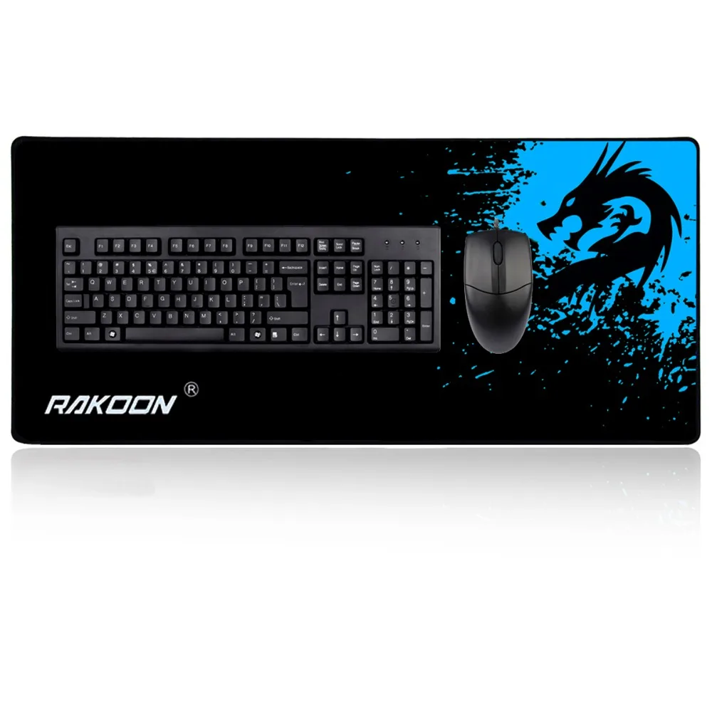 Rakoon Расширенный игровой коврик для мыши Прошитые края компьютерная клавиатура Коврик для мыши нескользящий водостойкий резиновый коврик для мыши