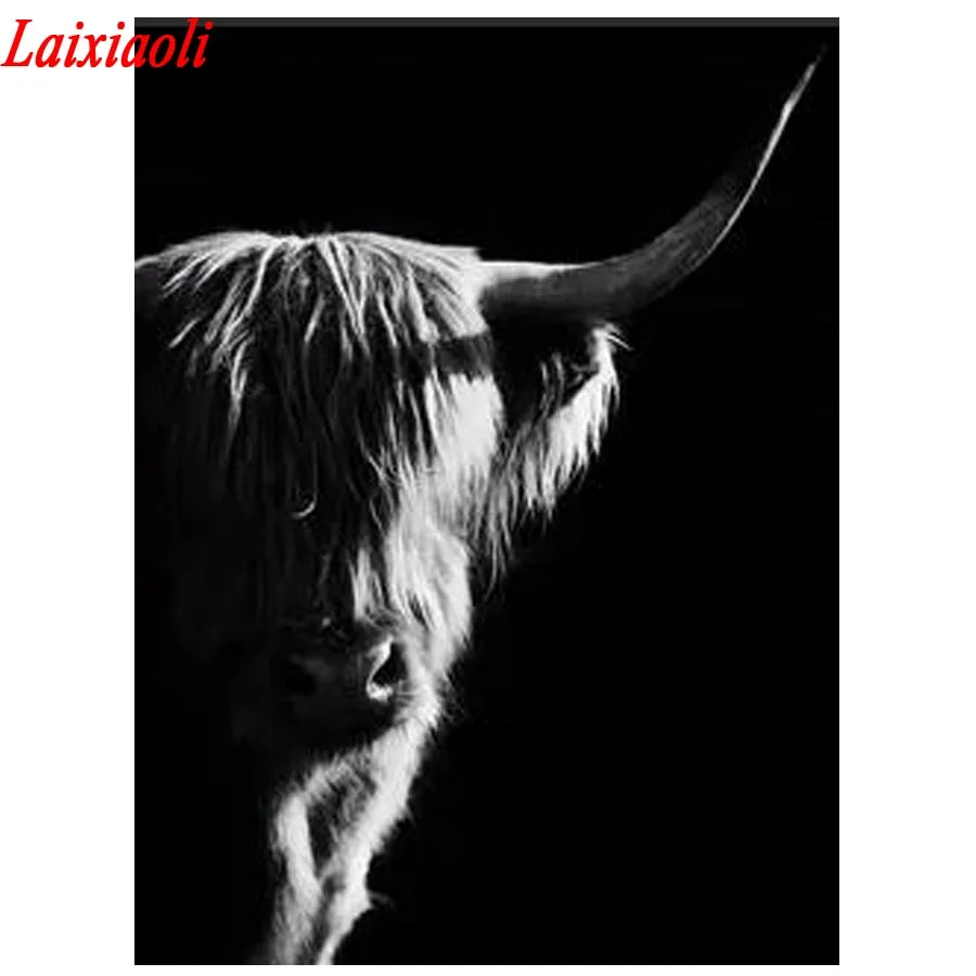 Алмазная живопись с изображением крупного рогатого скота 5D квадратная алмазная