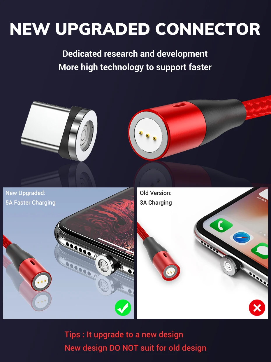 Магнитный usb-кабель TOPK 1 м 3 А, кабель для быстрой зарядки и передачи данных для iPhone Xs Max, Магнитный зарядный кабель Micro USB type-C для samsung S10