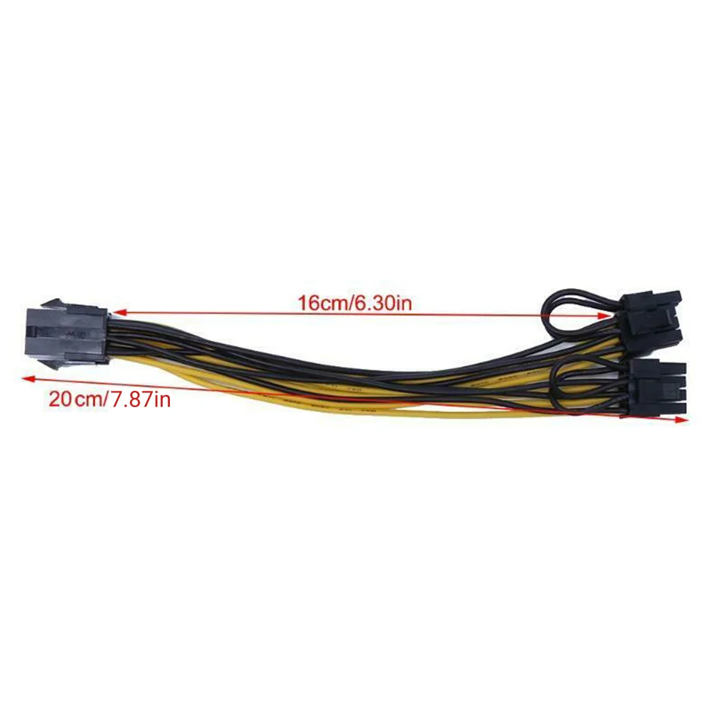 10pcs 20cm Graphics Card Power Cable 6pin to Dual 8pin 6+2pin Splitter 6-pin 8-pin for BTC ETH GPU Mining Miner | Компьютеры и офис