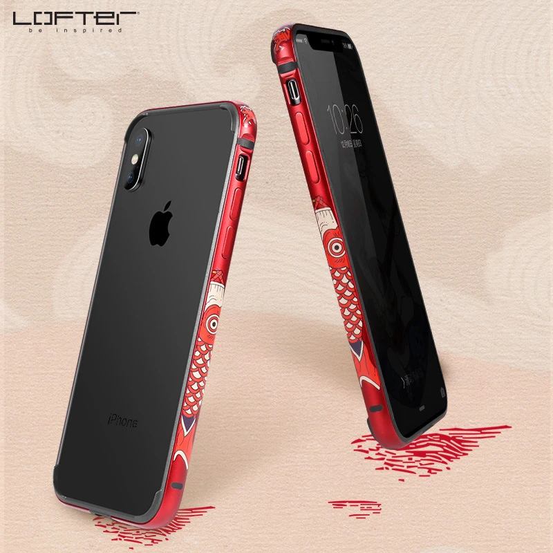 Металлический бампер для телефона в китайском стиле iPhone X XS чехлы MAX чехол Koi С