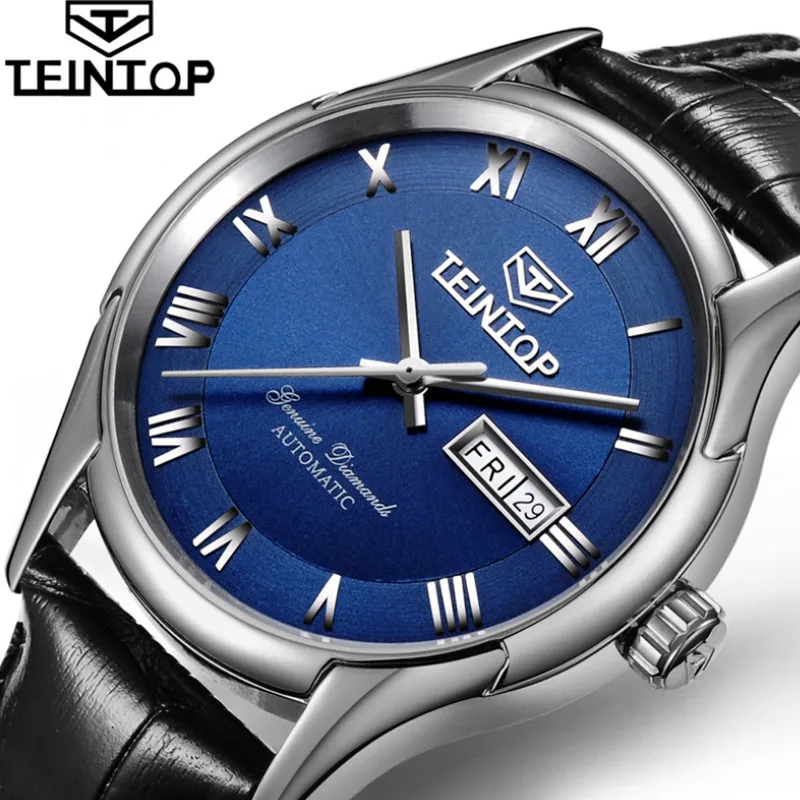 

Retro Roman Number Men Dress Watches Business Statement Automatic Wristwatch Self-winding Mechanical Watch Calendar Montre Homme