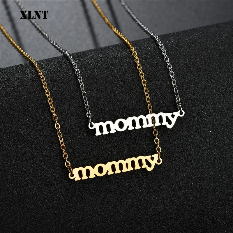 XLNT подвесное ожерелье с надписью Momm Золотой Серебряный подарок на любовь для