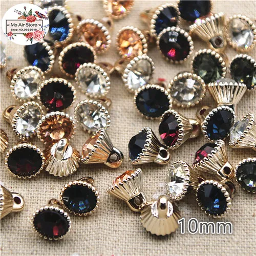 mix color 20pcs 20 шт 10 мм круглые разноцветные стразы пуговицы для дома и сада Кабошон DIY аксессуары - Цвет: mix color 20pcs