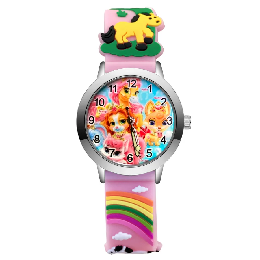 Часы Детские кварцевые с силиконовым ремешком милые Мультяшные собакой лошадью