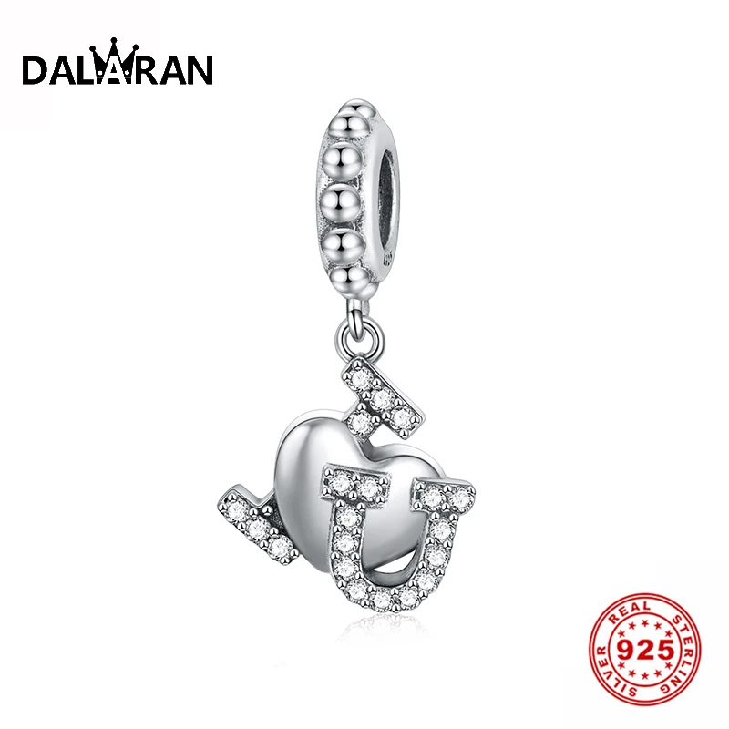 DALARAN роскошный 925 пробы серебряный Серия Love подвеска амулеты сверкающие CZ