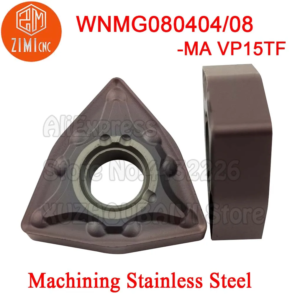 

WNMG080404-MA VP15TF WNMG080408-MA VP15TF WNMG080404/08 Carbide Inserts External Turning Tools Lathe cutter for Stainless Steel
