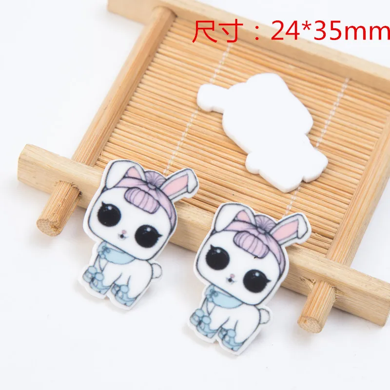 Плоский планарный каучук, 10 шт./лот, мультяшная смола для рукоделия, изготовления ювелирных изделий, день рождения, для девочек, «сделай сам», банты для волос, аксессуары