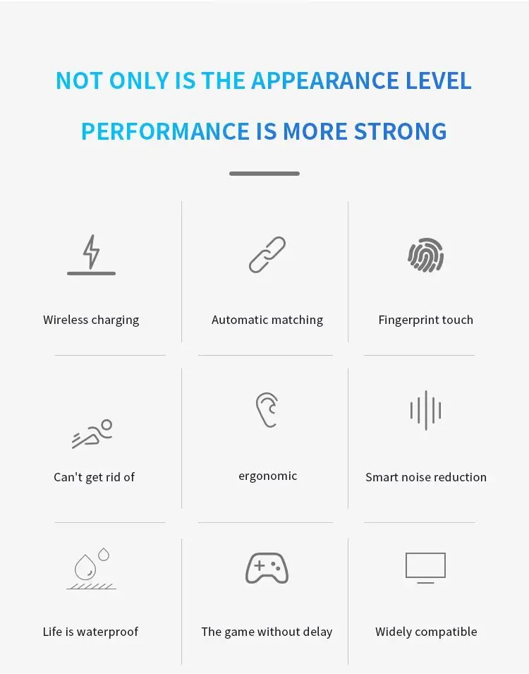 Wireless Earphones TWS Headphones HiFi Stereo Mini Sports Earbuds Gaming Headsets Touch Contro CoGPS For smart phones Microphone |