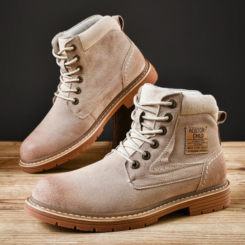 

Misalwa Tough Men Snow Boots Work Safety Winter Warm Casual Boots Male Suede Leather Round Cap Toe Solid Fur Lining Men Footwear