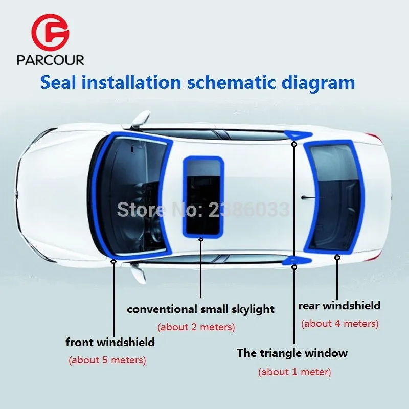 5meters noise insulation window Waterproof Rubber Seal Strip Trim For Auto Car Front Rear Windshield Sunroof Triangular Window | Автомобили