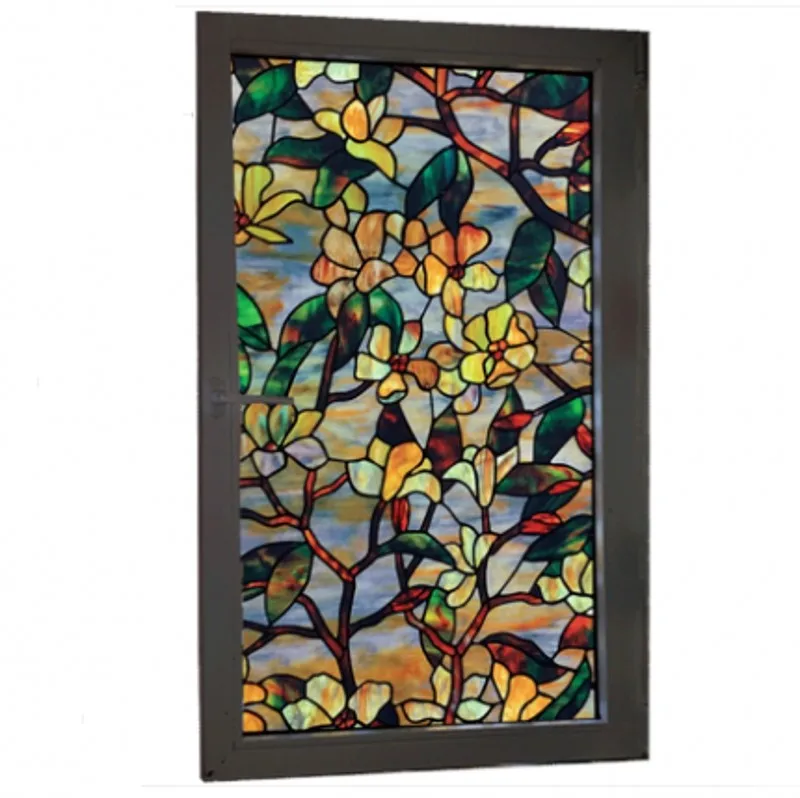 Американский стиль цветок магнолии оконная пленка 3d витражные наклейки бумага