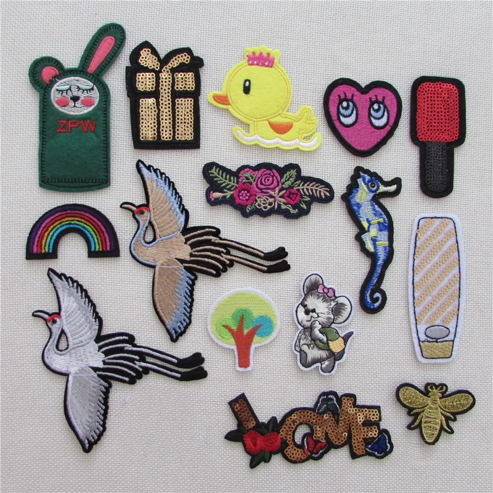 Высококачественные Мультяшные нашивки термоплавкий клей аппликация вышивка