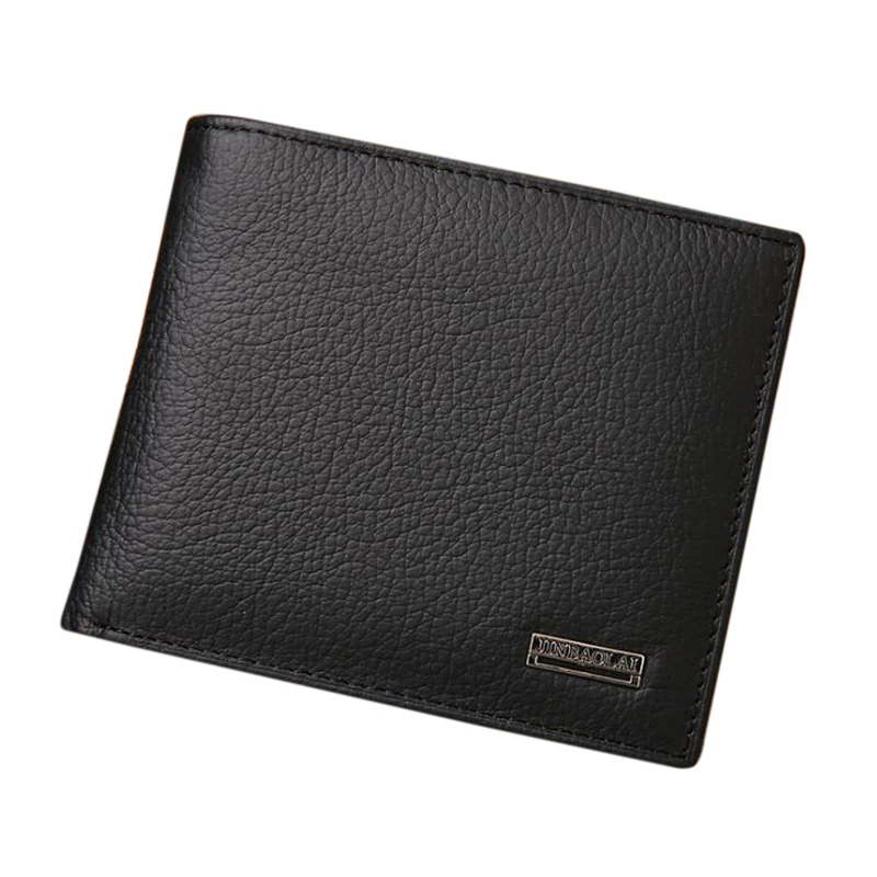 

Luxury Men's Wallet Leather Solid Slim Wallets Men Genuine Leather Bifold Short Credit Card Holders Coin Purses Business Purse