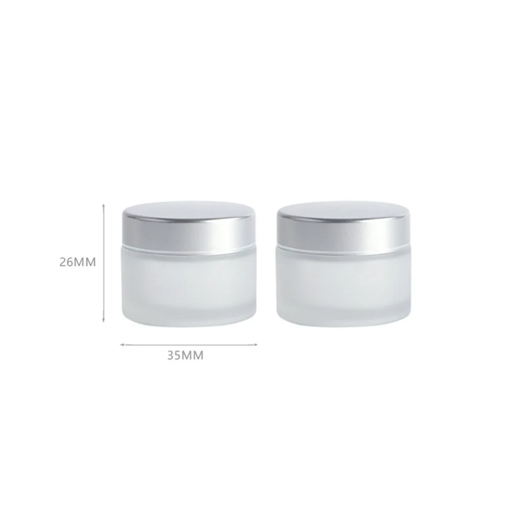

10pcs 5g Sample Cream Container Portable Travel Sub-Bottle Dull Polish Cream Tin Empty Glass Container(Transparent)
