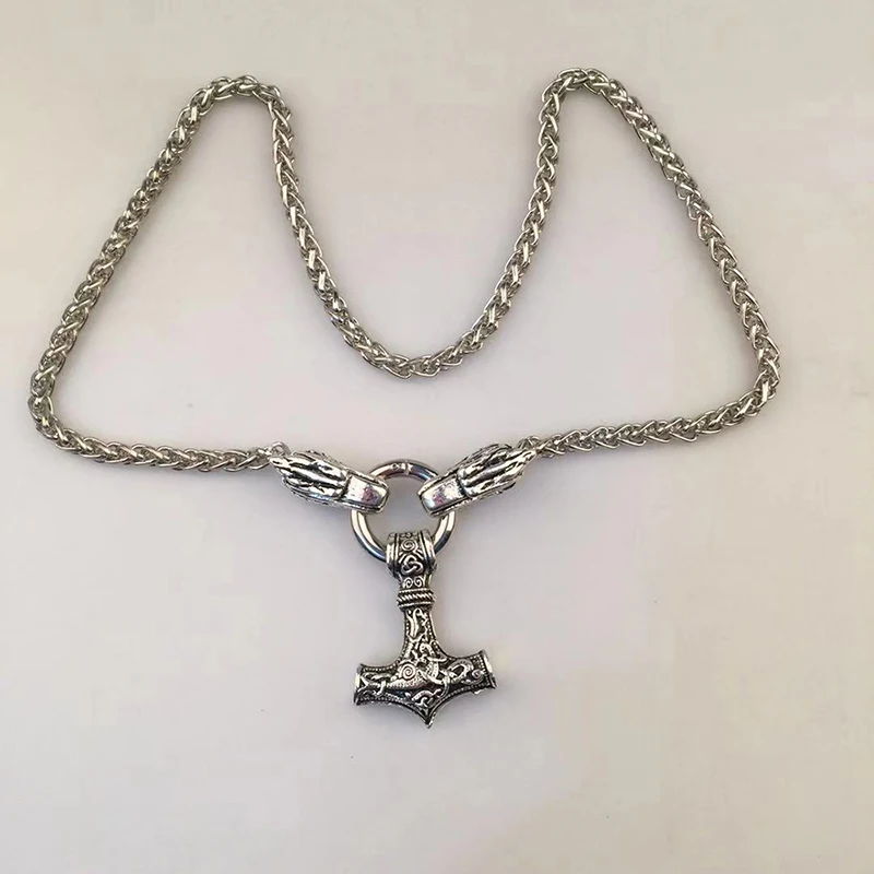 Винтажный Молот Мьёльнир Тора ожерелье с подвеской викингов скандинавский