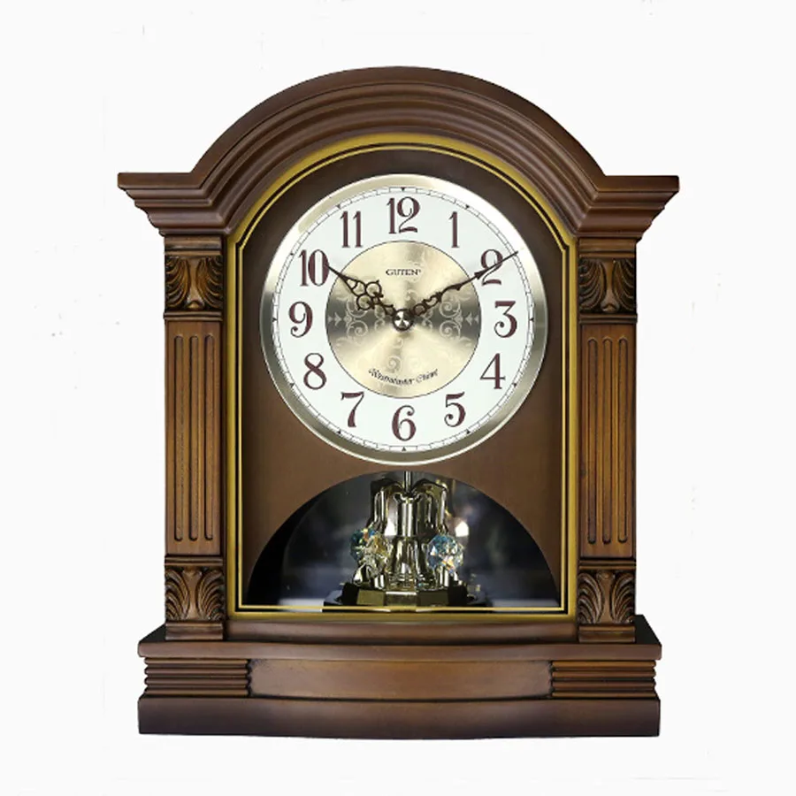 

Solid Wood Timekeeping European Table Clock Mute Music Clocks Retro Living Room Bedroom Desk Watch Wooden Clock Home Decorative