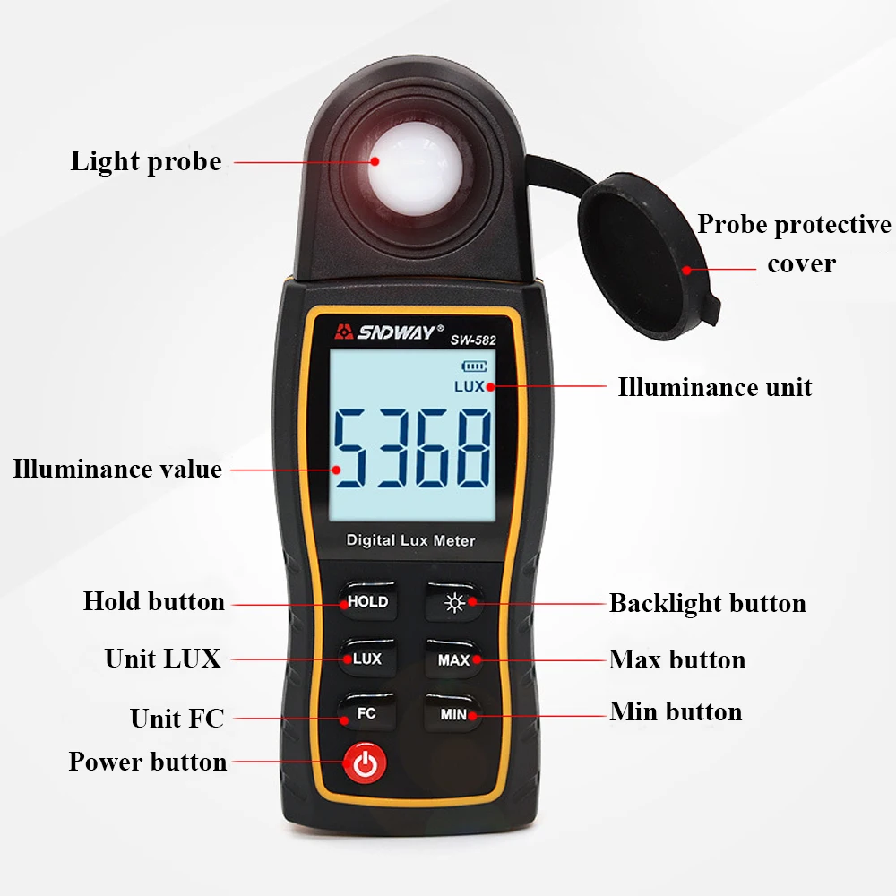 Цифровой люксметр Люкс/измеритель FC светильник метр для фотографии люминометр