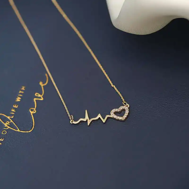 Ожерелье женское с ЭКГ цепочка до ключицы | Украшения и аксессуары