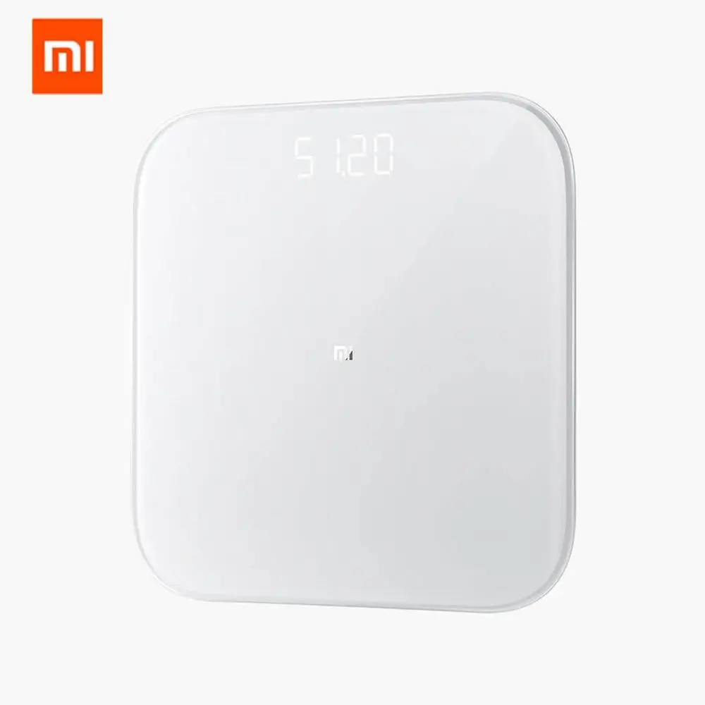 White Xiaomi 2,0 Интеллектуальный Bluetooth 5,0 весовые весы Смарт-приложение управление точный светодиодный дисплей для фитнес-йоги инструменты весы - Цвет: White