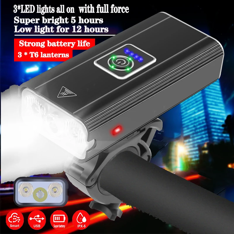 Фото 3 * T6 светодиодный велосипедный фонарь 10 Вт 1000 лм с USB-зарядкой и дисплеем мощности