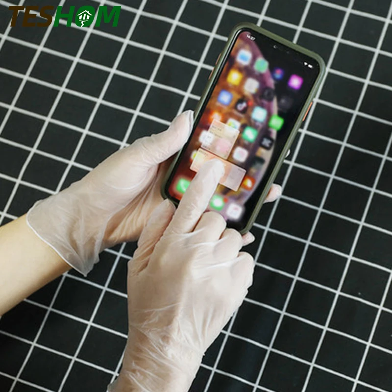 100 шт. одноразовые виниловые антистатические пластиковые перчатки для очистки