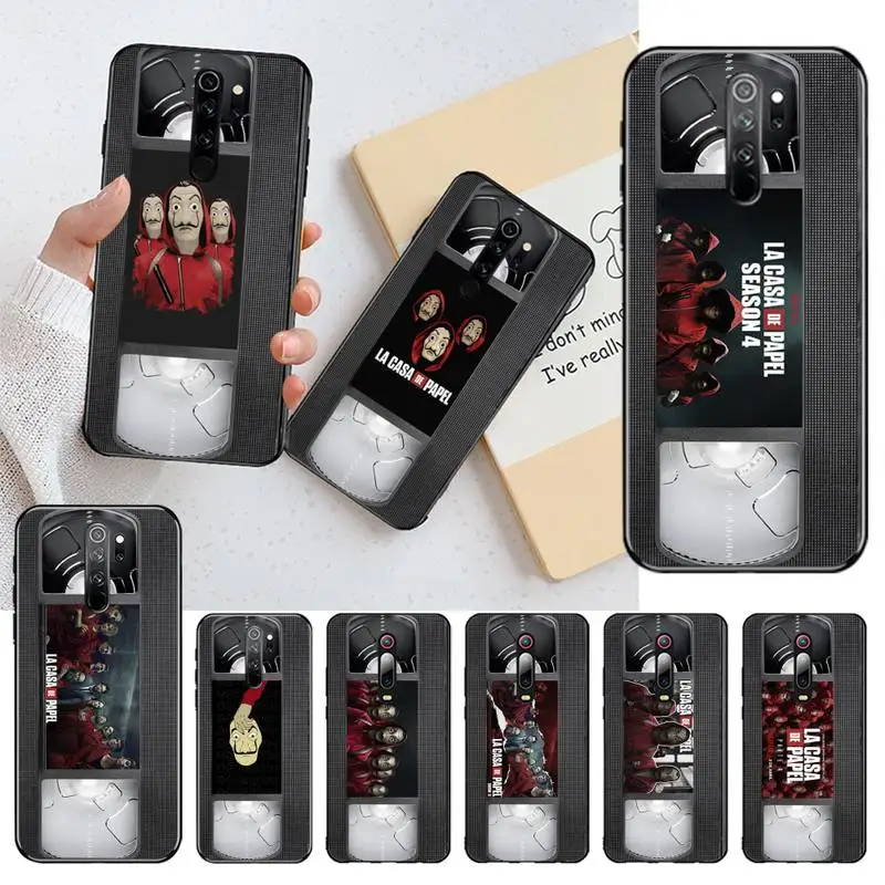 

HPCHCJHM TV Series Money Heist House Of Paper VHS Unique Design Phone Cover for Redmi Note 9 8 8A 8T 7 6 6A 5 5A 4 4X 4A Go Pro