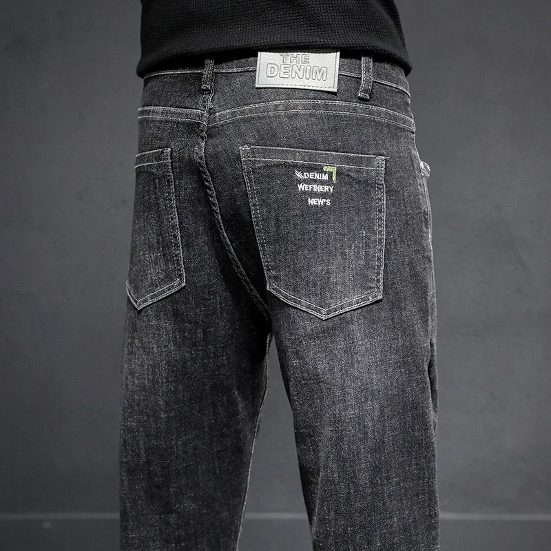 2021 New Men's Jeans Pencil Classic Casual Cotton Jogging Jeans Streetwear High Quality Denim Pants Black Zipper Fly Trousers