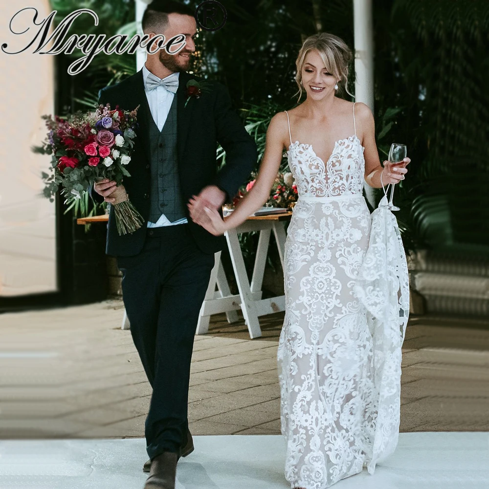 Роскошное изысканное кружевное свадебное платье Русалка Mryarce свадебные платья