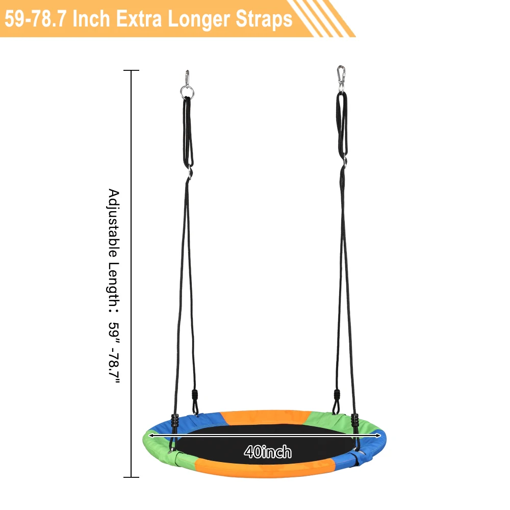 

Diameter 100cm Swing Outdoor Toy Kids Toy Swings 900D Oxford Cloth Round Swings (With Hook / Swing Belt / Bunting) Birthday Gift