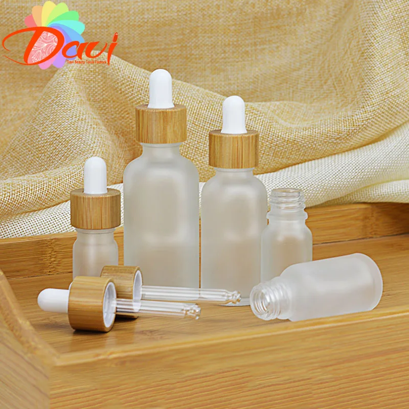 10 шт./лот Натуральный Бамбуковый колпачок стеклянная капельница бутылка