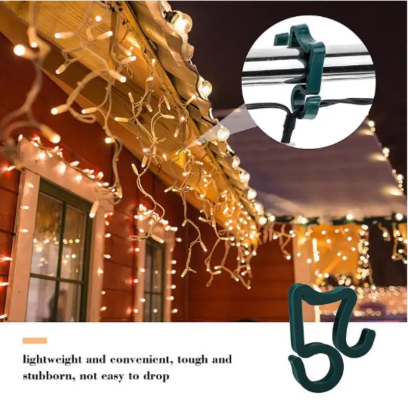 

20/50Pcs Holiday Light Clips For Outdoor Christmas Halloween Party Decoration String Lights Outdoor Hang Gutter Hooks