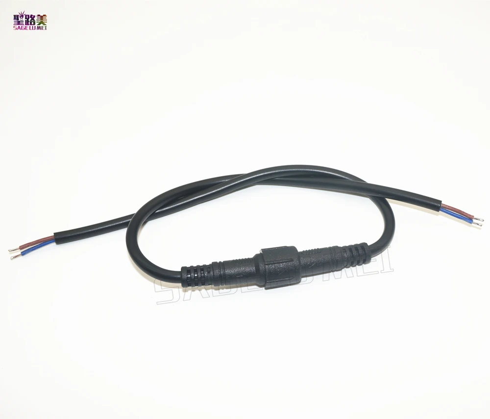 Водонепроницаемый провод со светодиодным разъемом 2 Pin/3 Pin/4 Pin IP68 черный кабель 20