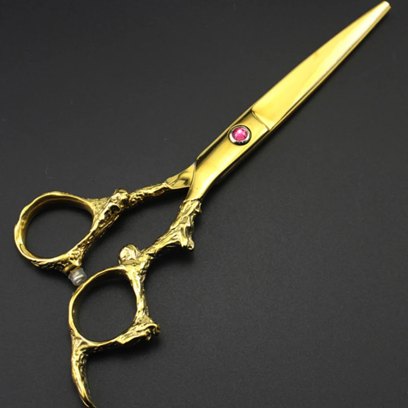 

Hairdressing Scissors Set Color Golden Dragon-Shaped Handle Flat Scissors 6-Inch Hair Salon Barber Stylist