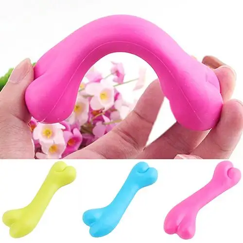 Собака Щенок резинового зубов Жевательная кость играть обучение принести