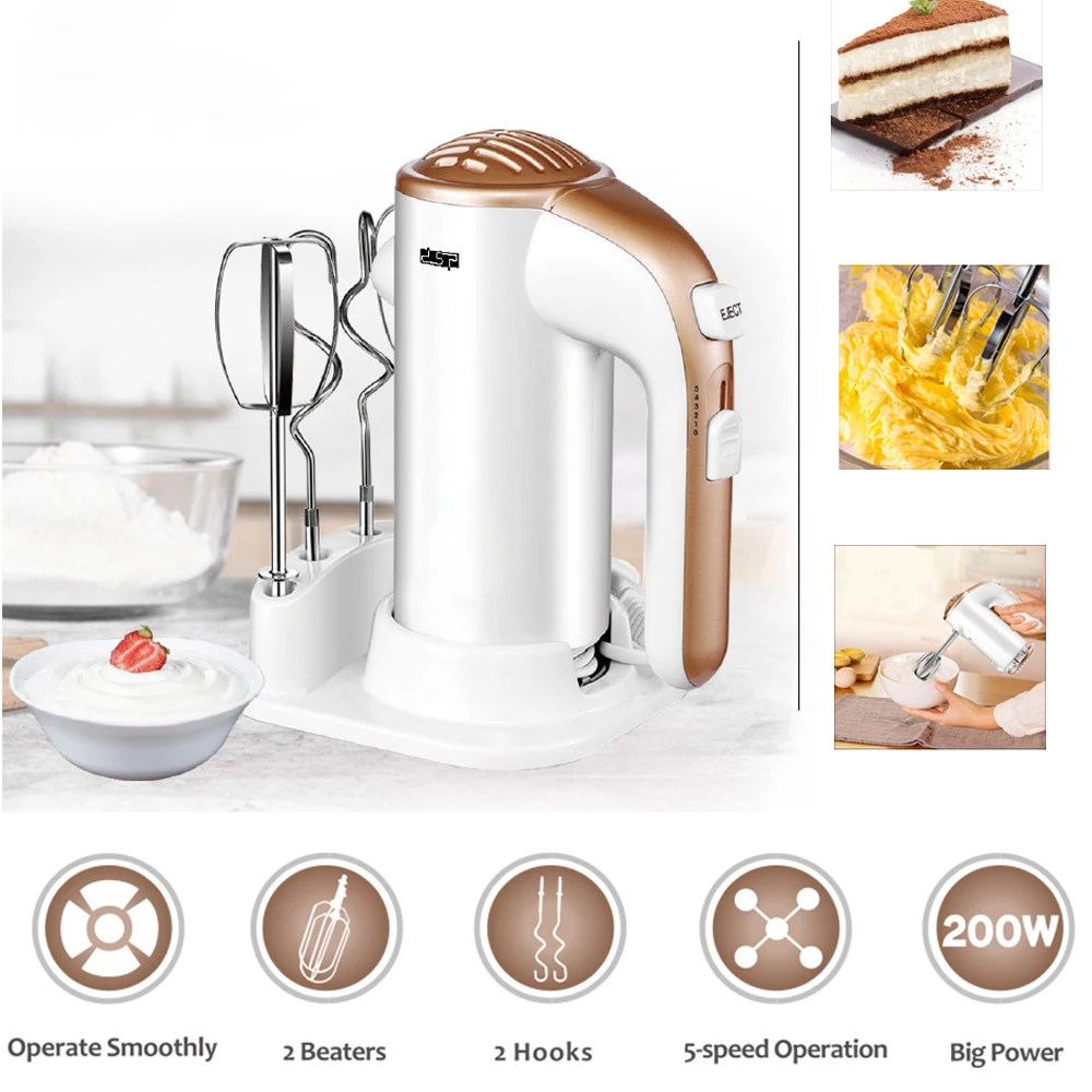 

Electric Food Mixer 5 Speed Table Stand Cake Dough Mixer Handheld Egg Beater Blender Baking Whipping Cream Machine