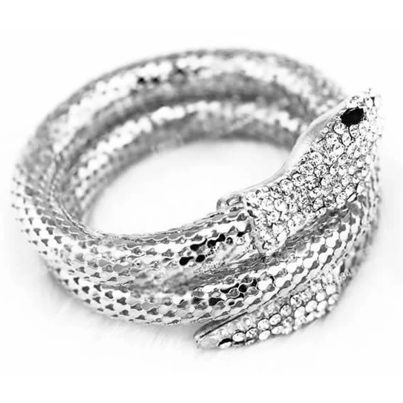 Женский Спиральный Браслет со змеиным кристаллом VB876|Браслеты с шармами| |