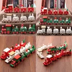 Рождественский поезд, деревянное Рождественское украшение для дома с Сантамедведем, рождественские игрушки для детей, подарочное украшение, новогодний подарок, Новинка