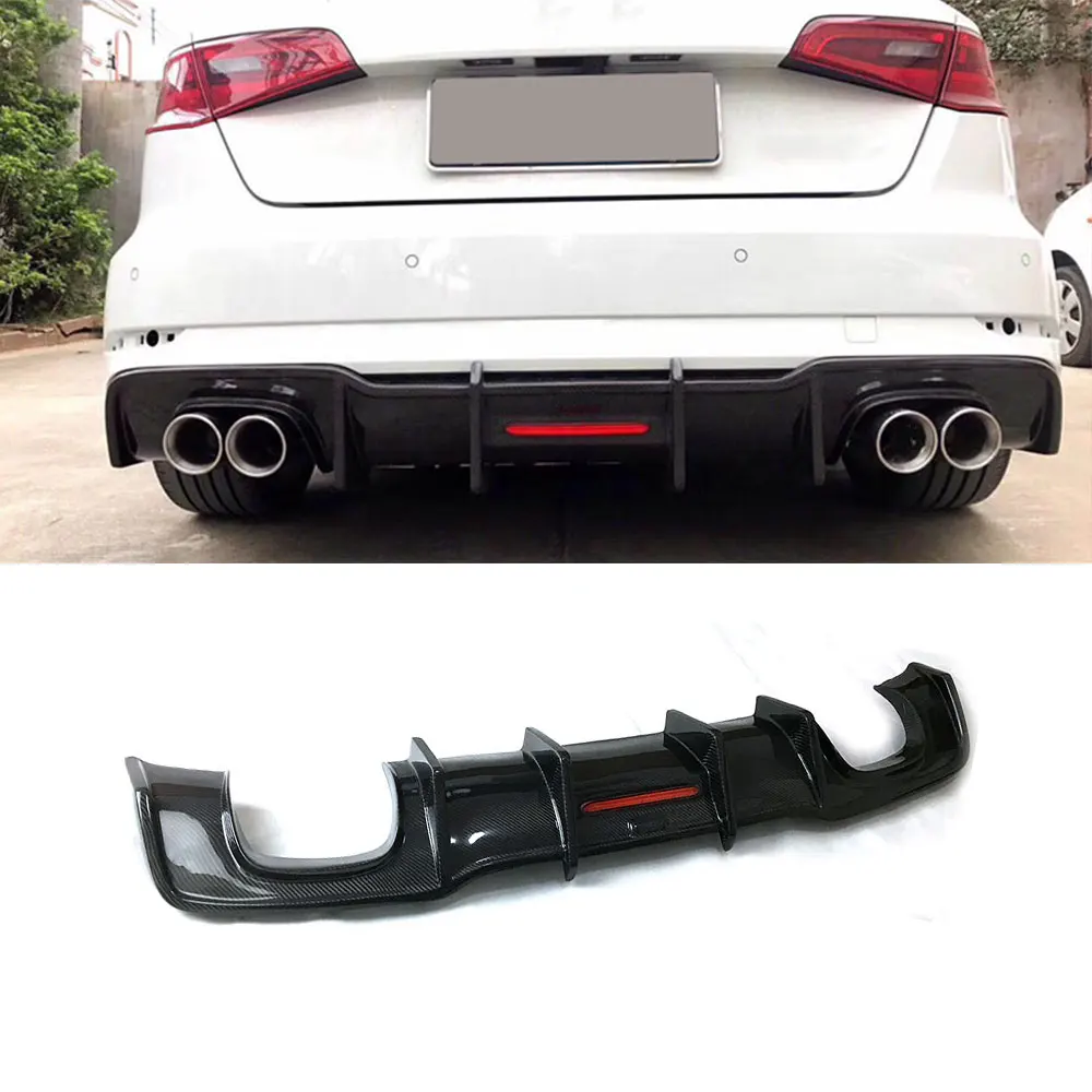 

Автомобиль углеродное волокно задний бампер спойлер диффузор для Audi A3 Sline S3 хэтчбек Sportback 2017 2018 2019 не Стандартный K стиль