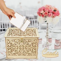 handmade wooden box wedding card boxes mirage supplies mr mrs couple flower heart pattern grid business wooden gift card box