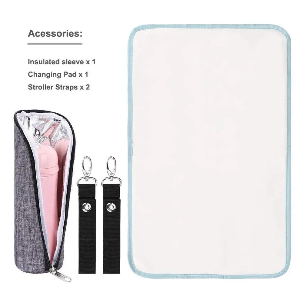 Большая вместительная сумка для детских подгузников с сумками бутылочек молока