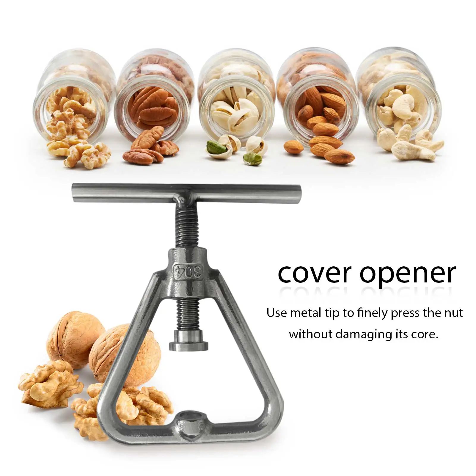 

Nut Walnut Cracker Stainless Steel Pecan Cracker Nutcracker Tool Opener Sheller Hazelnut Walnut Pliers Sheller Clip Clamp Plie