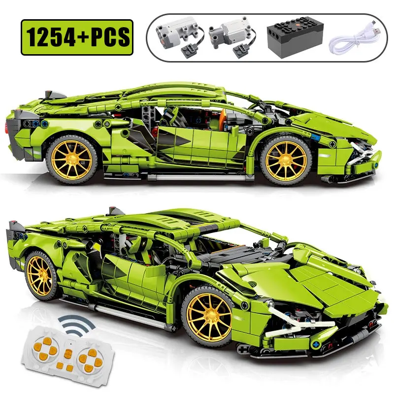 

Super Racing Sports Technical Car Series Model Remote Control Technique Vehicle Bricks Lamborghini City Cars Bricks Toys For Boy