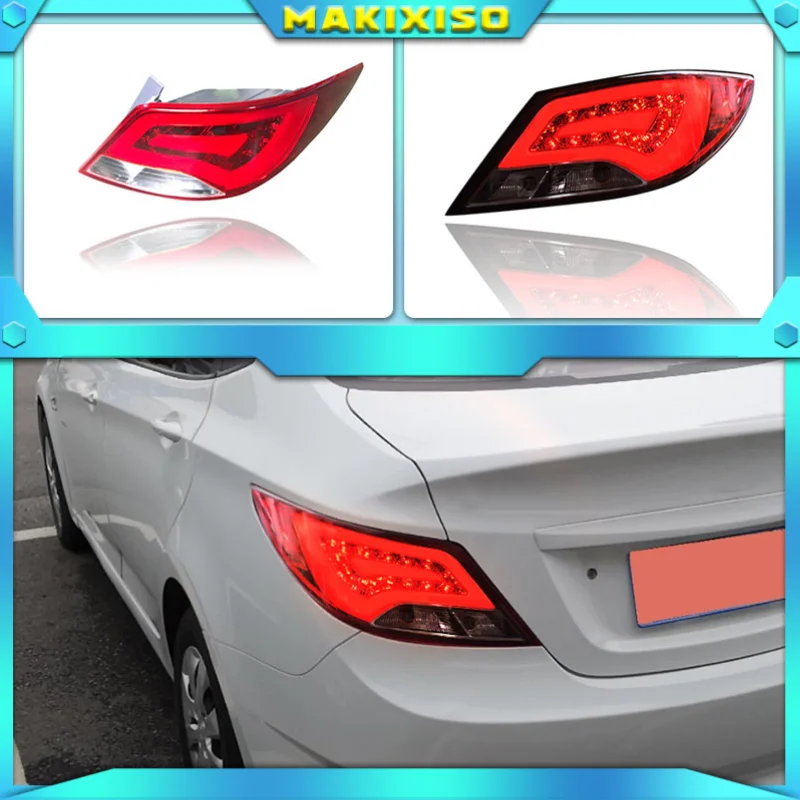 

Светодиодный задний фонарь для Hyundai Accent/Verna/Solaris 2010 2011 2012 2013, красный, дымчатый, черный, светодиодный задний фонарь, поворотный сигнал, стоп-си...
