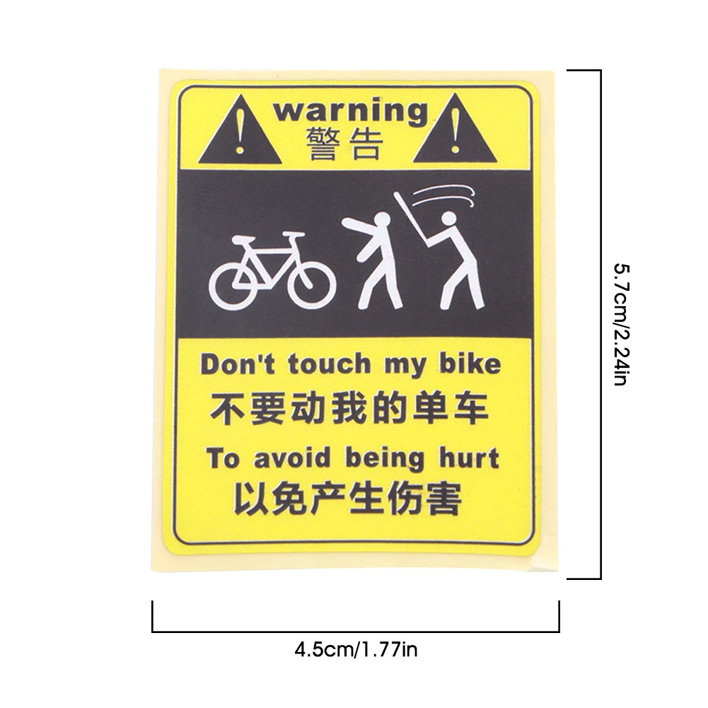 

Don't Touche My Bike Bicycle Warning Sticker Waterproof Decal Waterproof Cycling Decorative Reflective Paste Cycling Accessories