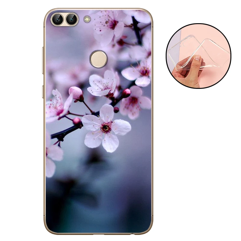 D202 Чехол для huawei P Smart, силиконовый чехол, Enjoy 7 s, задняя крышка для телефона, мягкий ТПУ, 5,65 дюймов, для huawei P Smart FIG-LX1, Роскошные Защитные чехлы - Цвет: D202