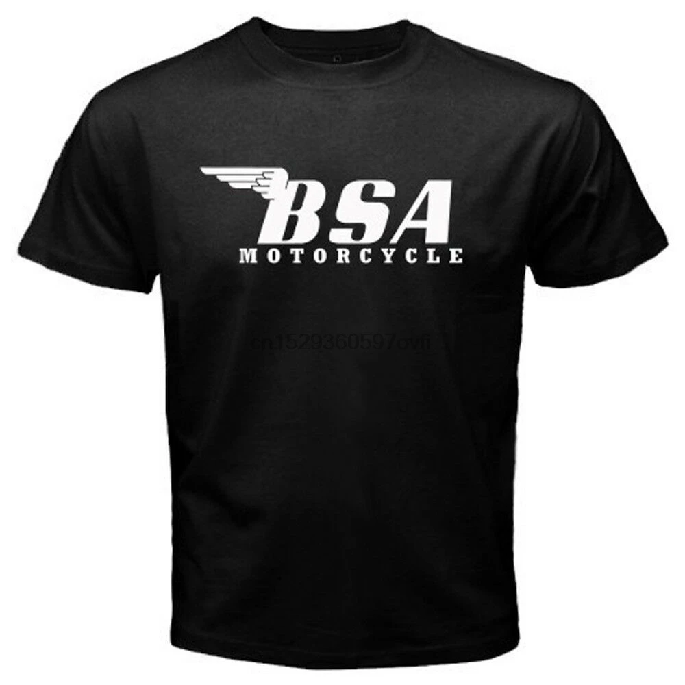 Мужская футболка с логотипом BSA классическая черная для езды на мотоцикле