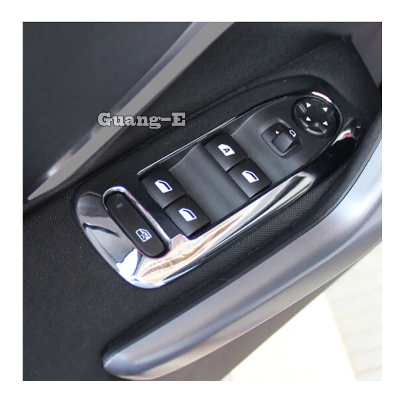 Для Peugeot 2008 2014 2015 2016 2017 ABS хромированные подлокотник Лифт Внутренняя дверь окна