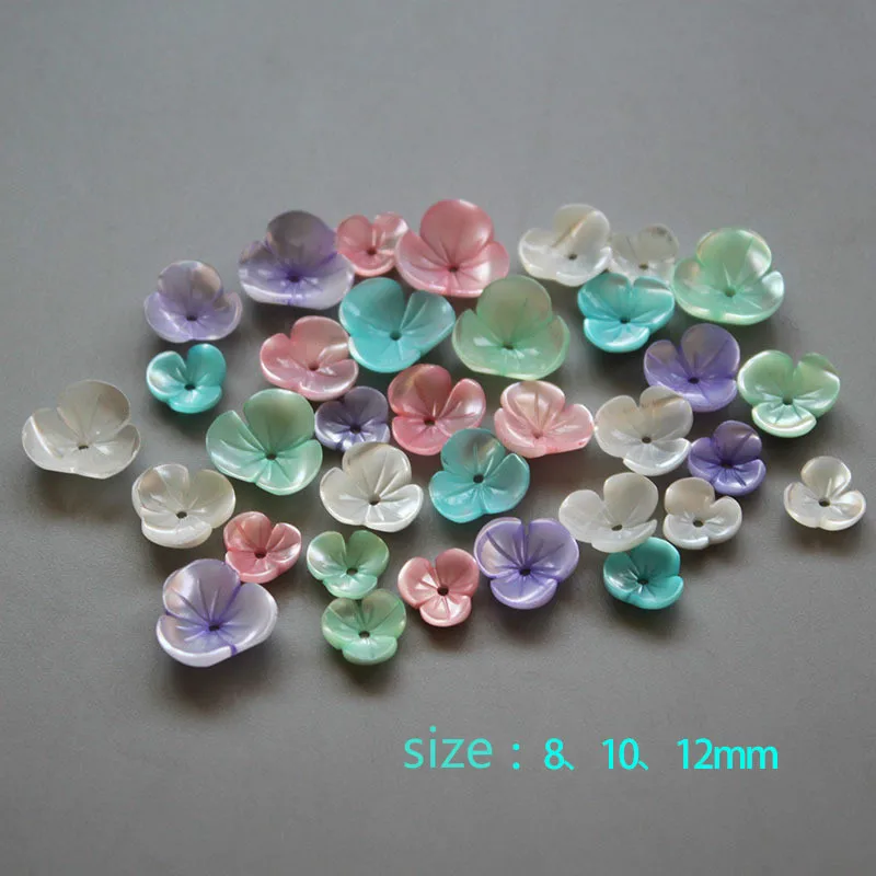 5 шт./пакет натуральным перламутром три лепестка Чаша Цветок Тора бусины