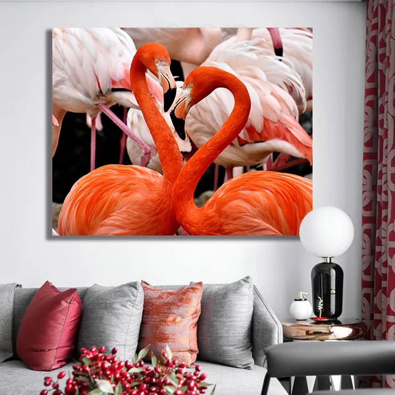 DIY Рисование по номерам с наборами животных фламинго декоративные вешается на